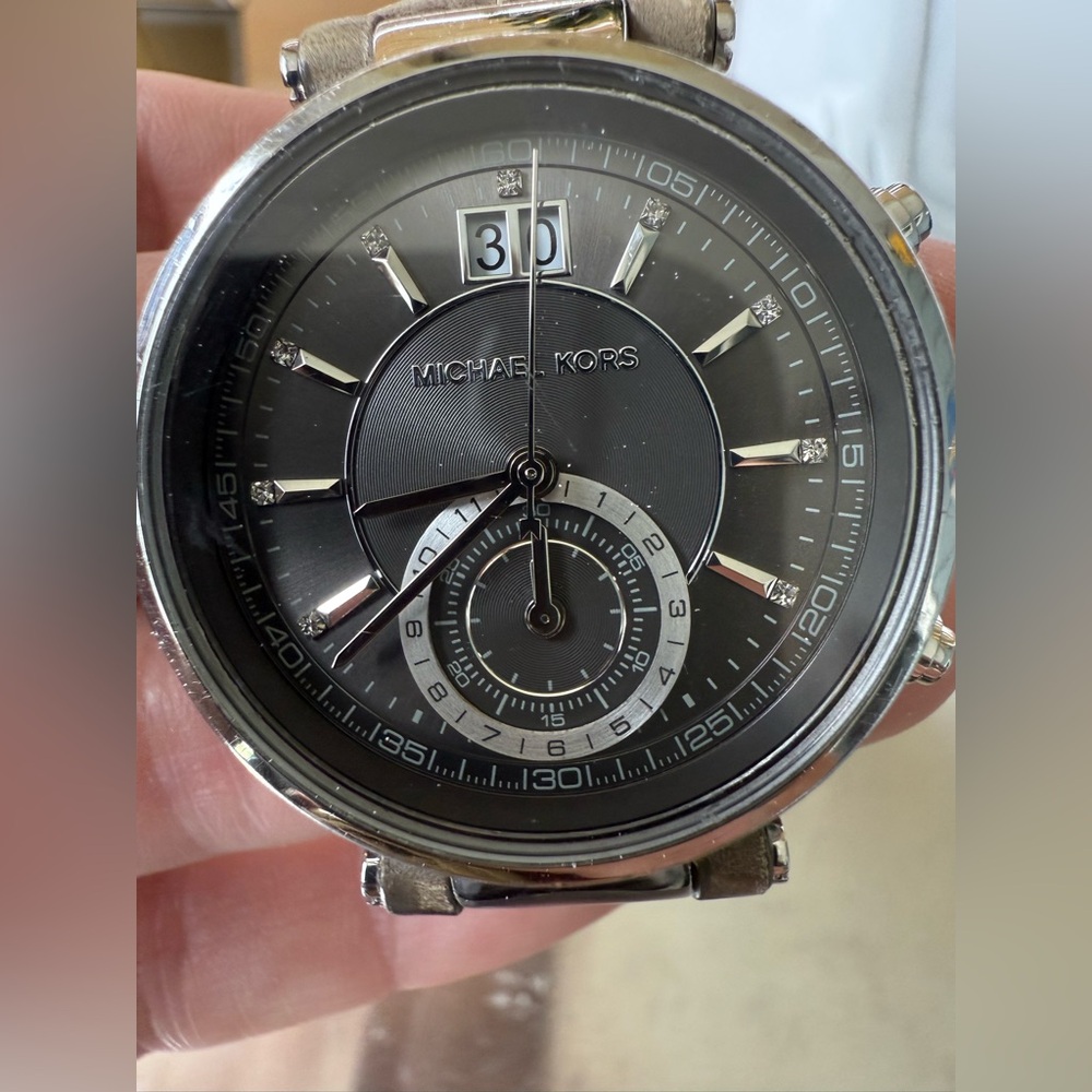 Michael Kors Silver and Gray Animal Watch